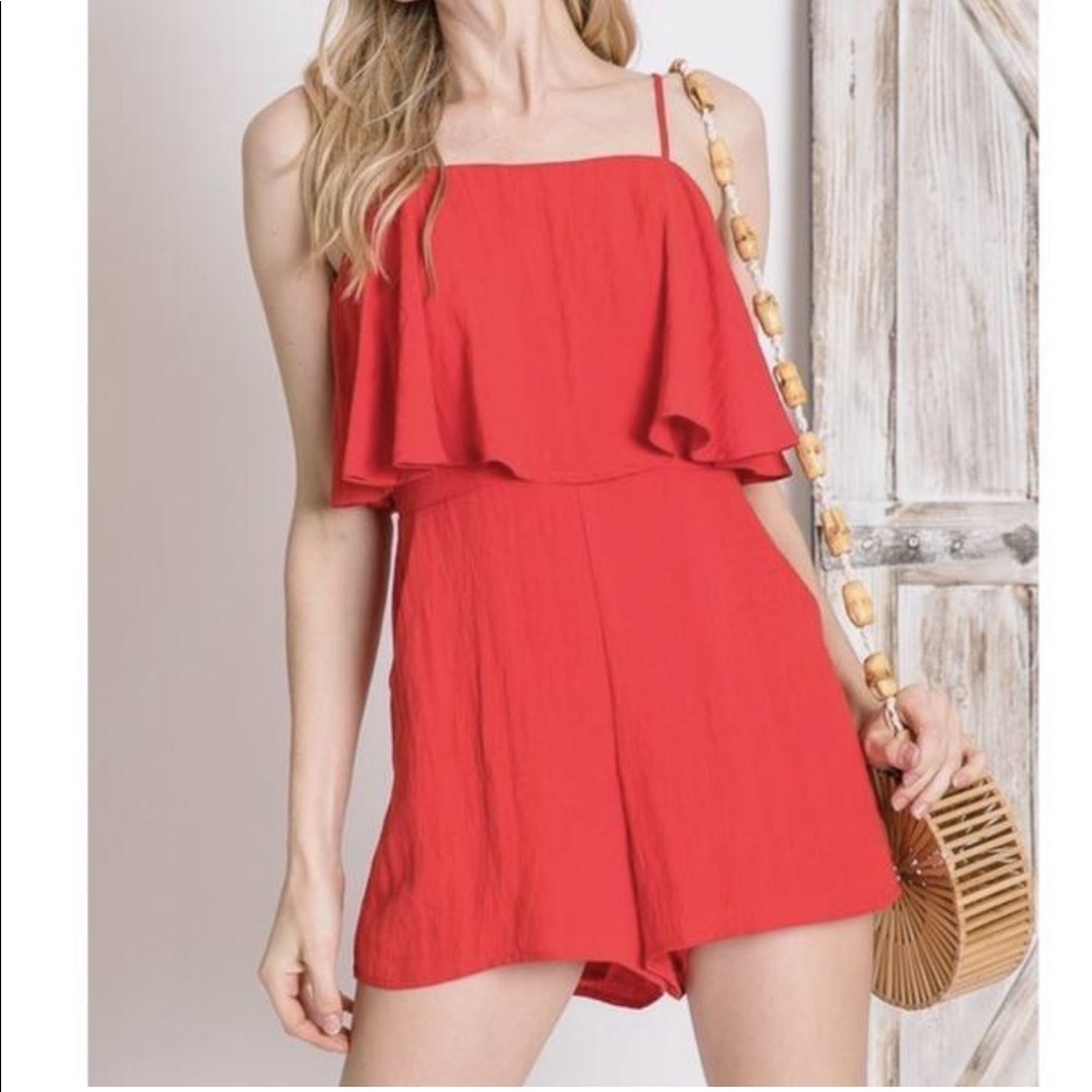Tank Red Romper - Picture 3 of 5
